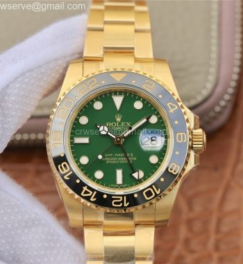 GMT-Master II 116718 LN Black Ceramic YG EWF Edition Green Dial YG Bracelet A2836