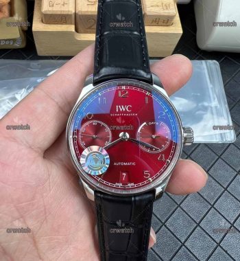 Portuguese Real PR IW5001 AZF Red Dial Black Leather Strap A52010