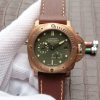 XF PAM507 Bronzo Luminor Submersible Leather Strap A23J