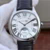 Drive de Cartier SS White Textured Dial Leather Strap A9015