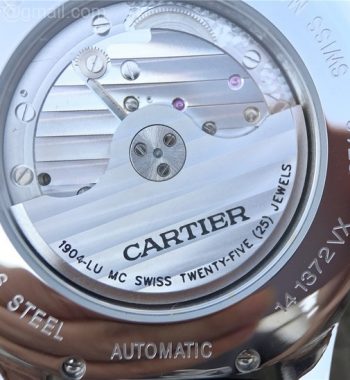 Drive de Cartier SS Black Textured Dial Leather Strap A9015