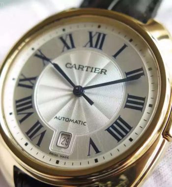 Cle de Cartier YG White Textured Dial Leather Strap MIYOTA9015