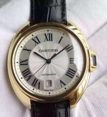 Cle de Cartier YG White Textured Dial Leather Strap MIYOTA9015
