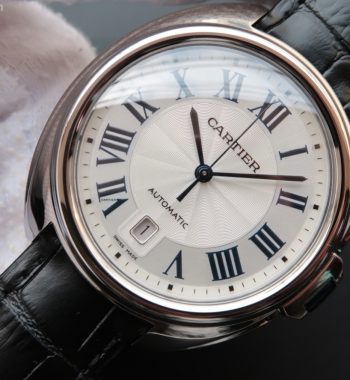 Cle de Cartier SS White Textured Dial Leather Strap MIYOTA9015