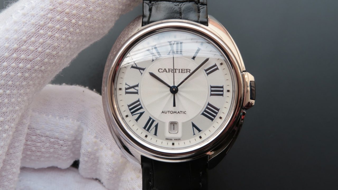 Cle de Cartier SS White Textured Dial Leather Strap MIYOTA9015