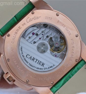 JF Calibre de Cartier RG White Dial Leather Strap A23J