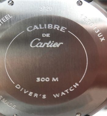 JJF Calibre De Cartier Diver SS Blue Dial RG Mark Blue Rubber Strap A23J