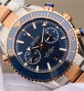 OMF Planet Ocean Master Chronometer SS/RG Blue Polished Bezel Blue Dial SS/RG Bracelet A9901