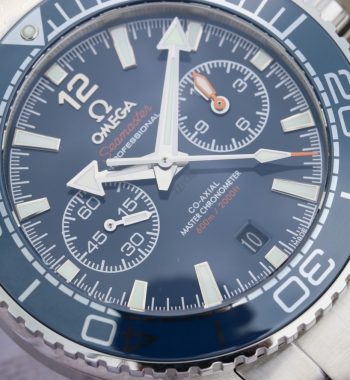 OMF Planet Ocean Master Chronometer Blue LiquidMetal SS Bracelet A9900