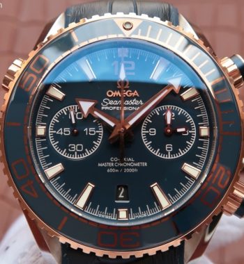 OMF Planet Ocean Master Chronometer SS/RG Blue Bezel Blue Dial Leather Strap A9901