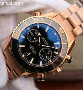 OMF Planet Ocean Master Chronometer RG Black Bezel Black Dial RG Bracelet A9901
