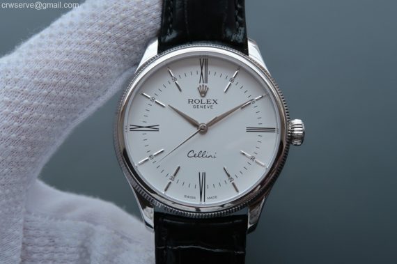 MK Cellini Time 50509 SS White Dial Leather Strap
