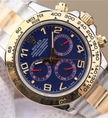Daytona 116523 Thick YG Wrapped Blue Dial Numerals Markers SS/YG Bracelet A7750
