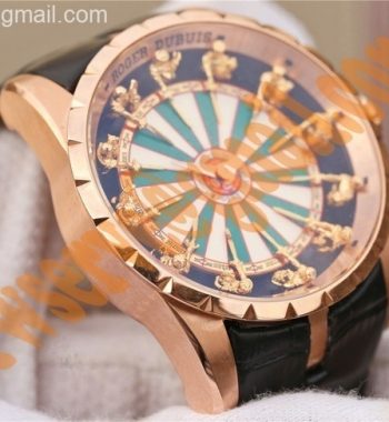 Excalibur Knights of the Round Table II RG Checkerboard Dial Leather Strap MIYOTA 6T15