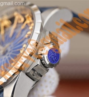 Excalibur Knights of the Round Table II SS Blue Dial Leather Strap MIYOTA 6T15