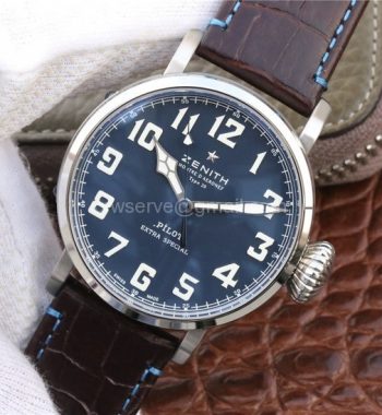 Pilot Type 20 Extra 45mm SS Case Blue Dial Leather Strap A2824