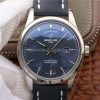 Breitling Transocean Day & Date Automatic SS Blue Dial Blue Leather Strap A2836