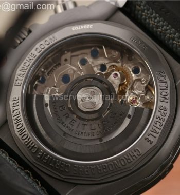 Chronomat 44mm Blacksteel GF Special Edition Black Dial Black Rubber Strap A7750