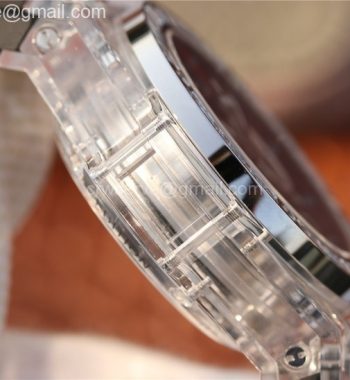 Big Bang Unico Magic Sapphire 45mm OXF Skeleton Dial Diamonds Bezel on Black Rubber Strap A1242
