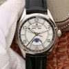 FiftySix Complete Calendar SS OXF White Dial Black Leather Strap A23J