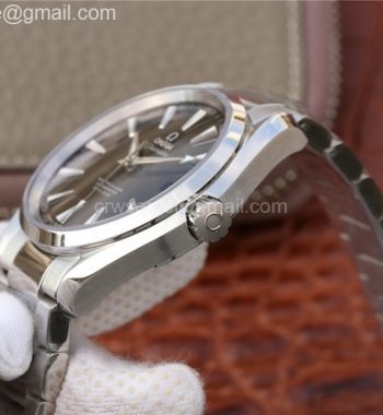Aqua Terra 150M SS VSF Black Textured Dial Silver Markers SS Bracelet A8500