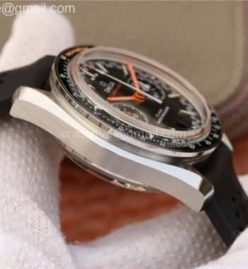 Racing Master Chronometer OMF Black Dial Orange Hand Black Leather Strap A9300