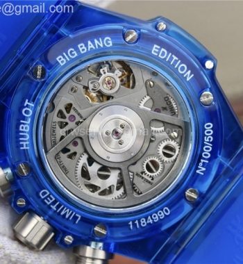 Big Bang Unico Blue Magic Sapphire 45mm OXF Crystal Bezel Skeleton Dial Blue Rubber Strap A1242