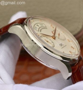 Portuguese Real Annual Calendar IW5035 ZF White Dial RG Markers Brown Leather Strap A52850