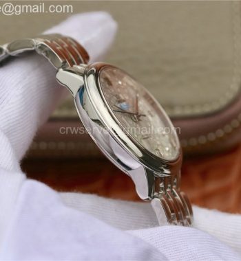 De Ville Prestige Ladies 32.7 MKF White Textured Dial Diamonds Markers SS Bracelet MIYOTA 9015
