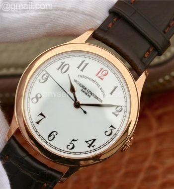 Historiques Chronomètre Royal 1907 RG GSF Best Edition White Dial Red 12 Brown Leather Strap MIYOTA 9015