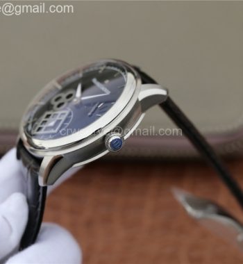 Masterpiece Square Wheel SS Black Dial Black Leather Strap A6498 V2
