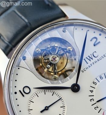 Portuguese Tourbillon IW5046 SS ZF Edition White Dial Blue Markers Blue Leather Strap
