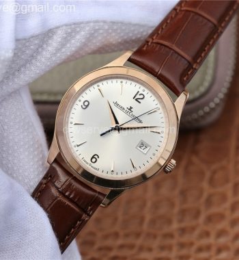 Master Control Date 1542520 RG ZF Edition Silver Dial RG Markers Brown Leather Strap A899