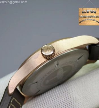 Spitfire Automatic Bronze IW326802 XF Green Dial Brown Leather Strap A2824