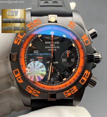 Chronomat 44mm Blacksteel Orange GF Edition Black Dial Black Rubber Strap A7750