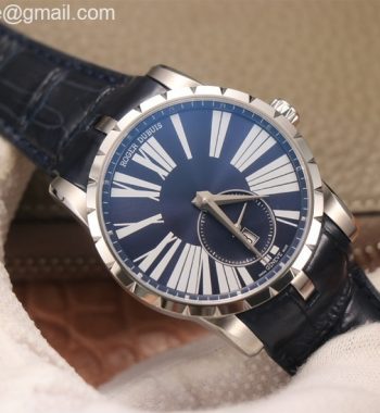 Excalibur 42mm Dbex0535 SS PF Blue Dial Blue Leather Strap A830