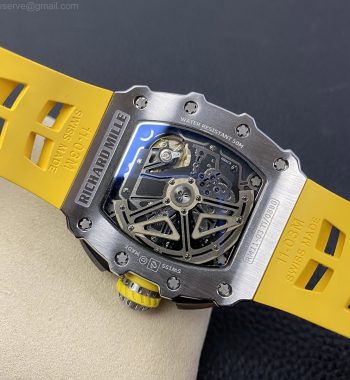 RM11-03 SS KVF Edition Crystal Skeleton Dial Yellow Racing Rubber Strap A7750