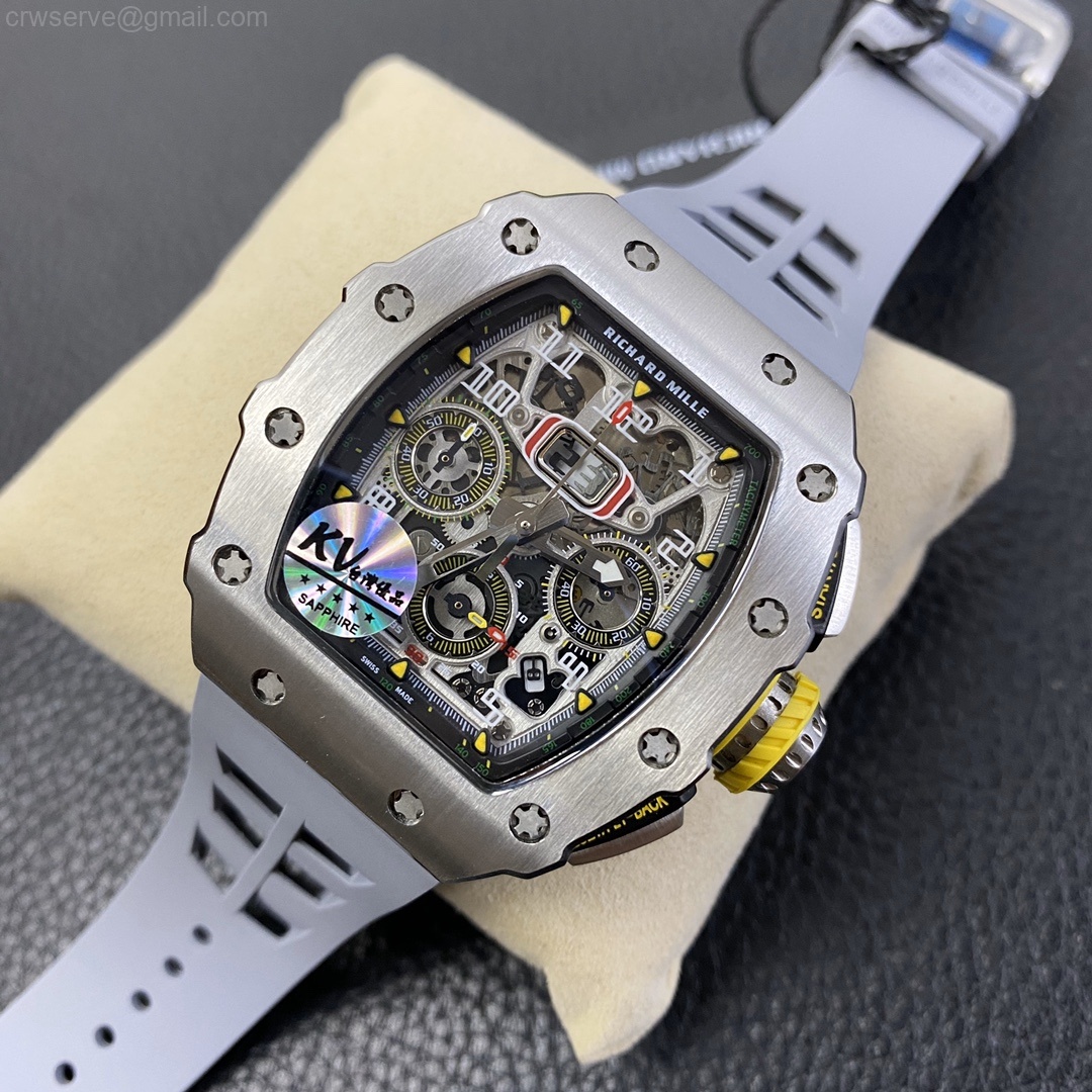 RM11-03 SS KVF Edition Crystal Skeleton Dial Gray Racing Rubber Strap A7750