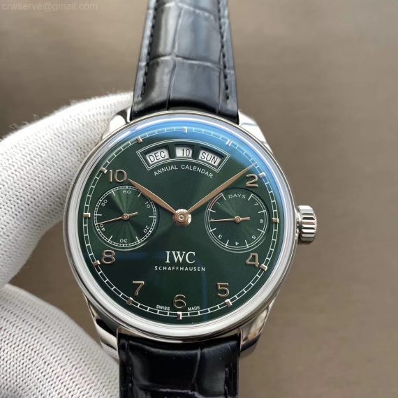 Portuguese IW503510 ZF Edition Green Dial Black Leather Strap A52850