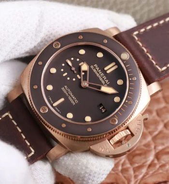 PAM968 Bronzo VSF Edition Brown Ceramic Bezel and Dial Brown Calfskin Strap P.9010