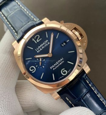 PAM1112 GMT RG VSF Edition Blue Dial Blue Leather Strap P9011 Super Clone