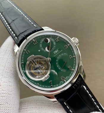 Portugieser Constant-Force Tourbillon IW5901 SS BBR Edition Green Dial Leather Strap