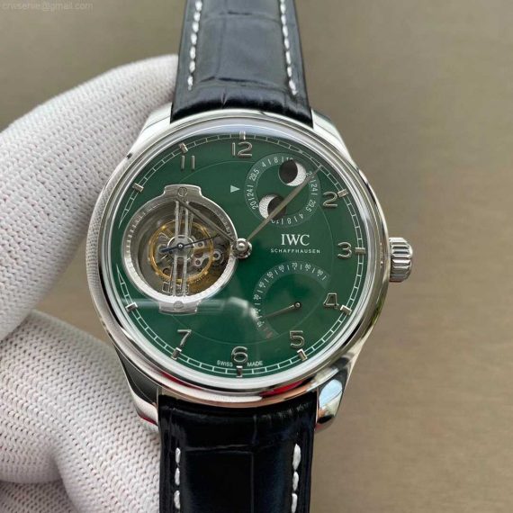 Portugieser Constant-Force Tourbillon IW5901 SS BBR Edition Green Dial Leather Strap