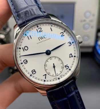 Portuguese IW358304 ZF Edition SS White Dial Blue Markers Blue Leather Strap A82200