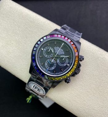 Rolex Daytona Rainbow Black MAD PVD IPK Edition PVD Bracelet A7750