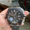 Royal Oak Offshore 44mm Real Ceramic RSF Black Dial RG Markers Rubber Strap A3126