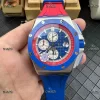 Royal Oak Offshore 44mm SS Blue Ceramic Bezel RSF Blue/Red Dial Rubber Strap A3126