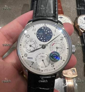 Portugieser Perpetual Calendar SS 5033 APSF Edition White Dial Black Leather Strap A52610 Clone