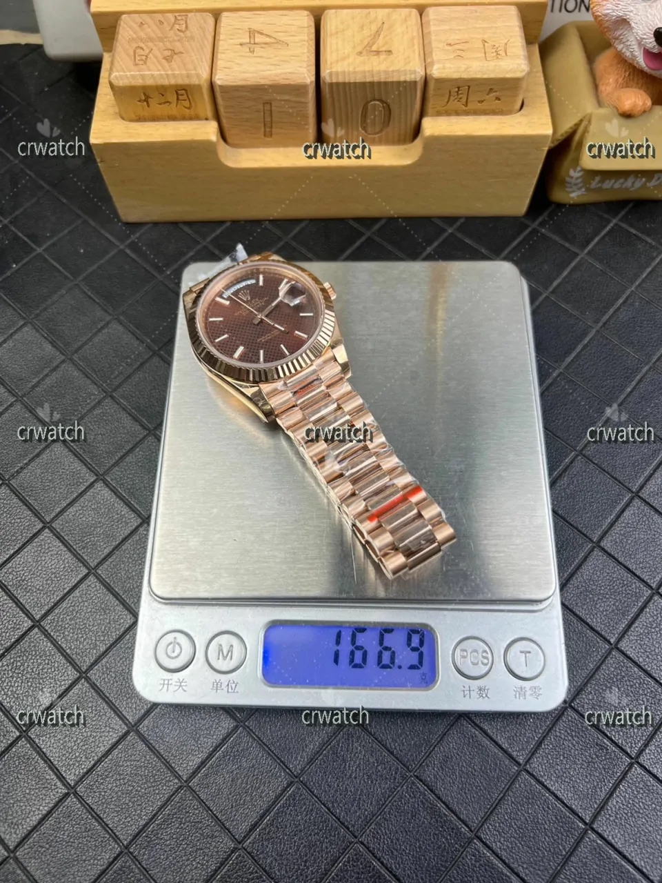 Day Date 40 RG 904L Steel GMF Edition Brown Textured Dial RG Bracelet A3235 (Tungsten Heavy Version)
