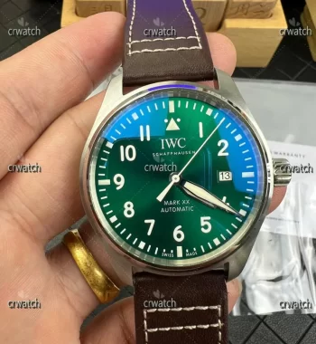 Mark XX IW328205 SS V7F Green Dial on Brown Leather Strap A2892